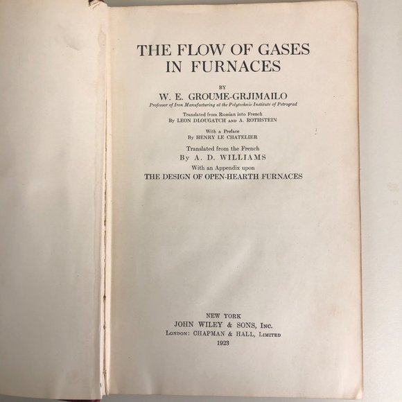 Flow of Gases in Furnaces 1923 Groume-Grjimailo English Appendix Iron Manufactur - Picture 15 of 16